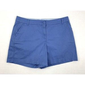 Crown & Ivy Women's 14 Shorts Caroline Flat Front Light Blue Chino Stretch